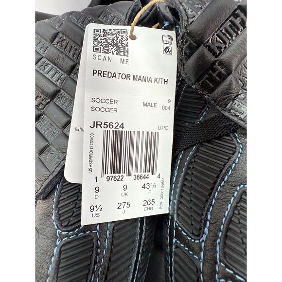 Kith × Adidas Predator Mania Mens Sz 9.5 Black Blue Silver Soccer Cleats JR5624 - Picture 7 of 12